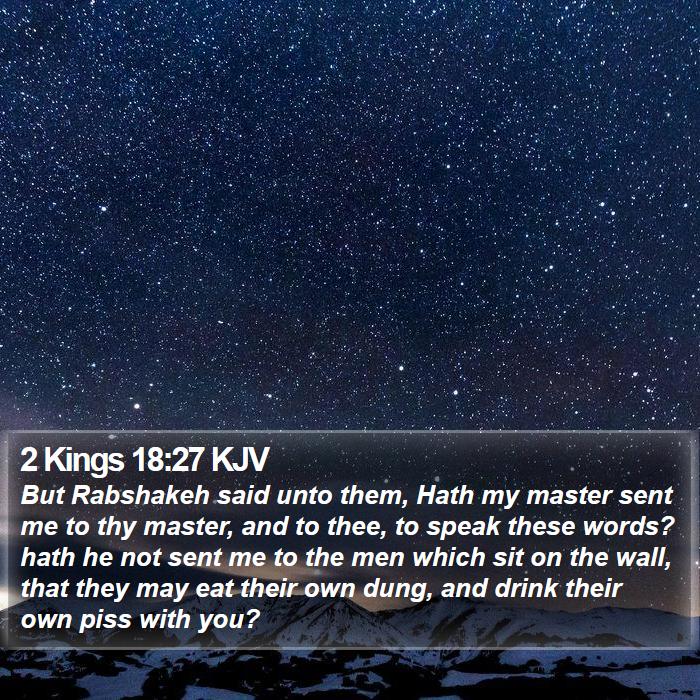 2 Kings 18:27 KJV Bible Study