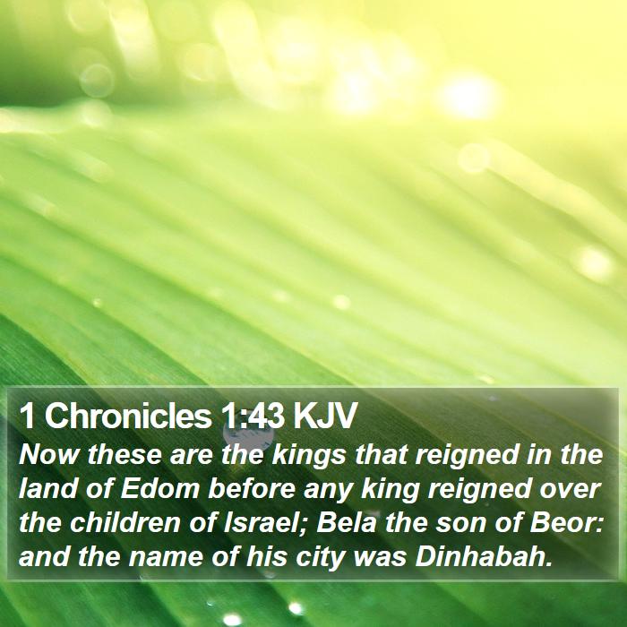 1 Chronicles 1:43 KJV Bible Study