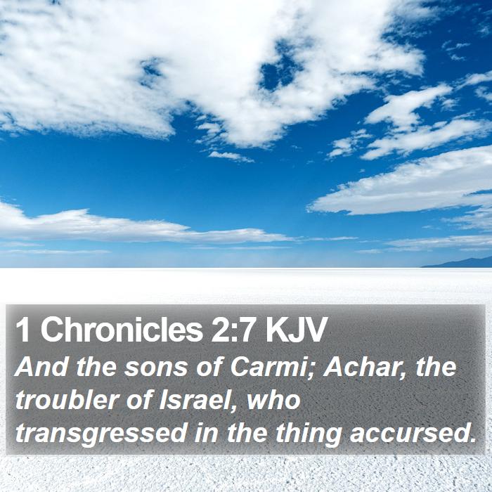 1 Chronicles 2:7 KJV Bible Study