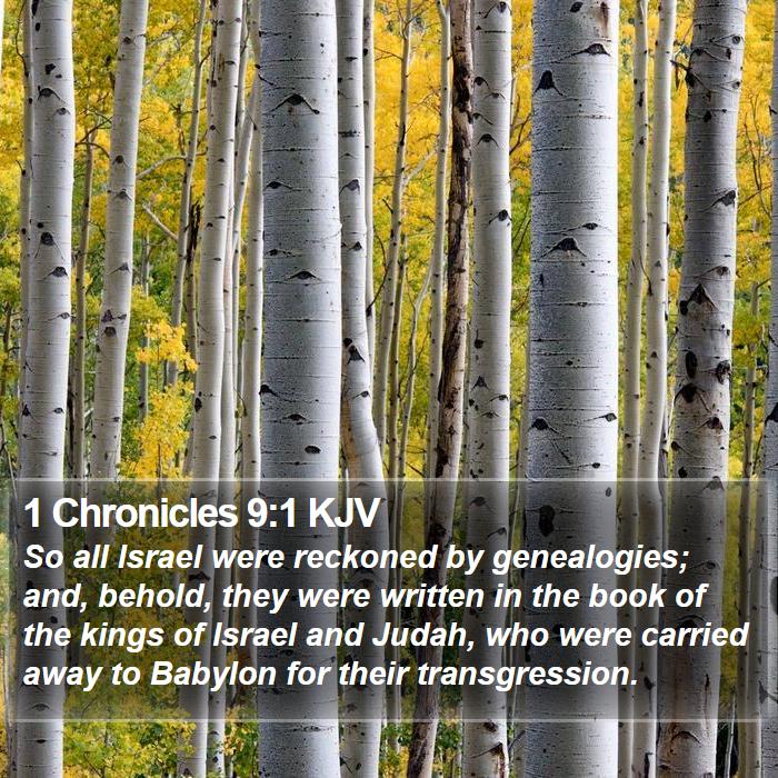 1 Chronicles 9:1 KJV Bible Study