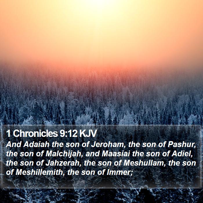 1 Chronicles 9:12 KJV Bible Study