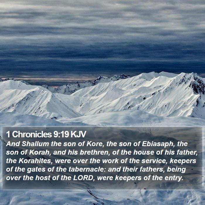 1 Chronicles 9:19 KJV Bible Study