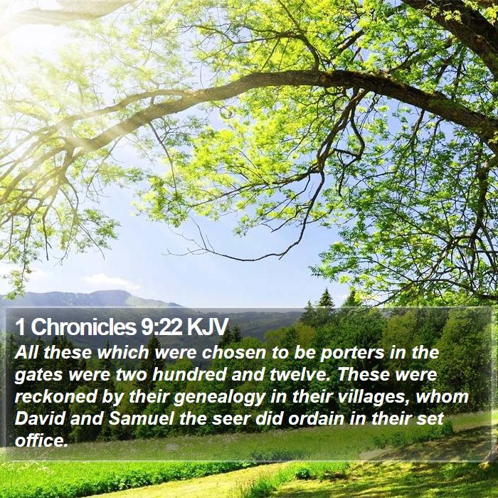 1 Chronicles 9:22 KJV Bible Study