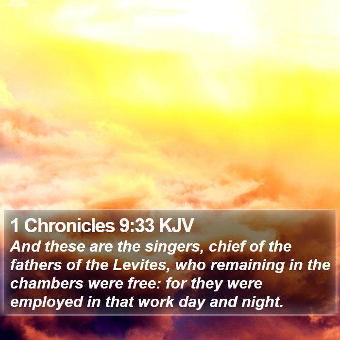 1 Chronicles 9:33 KJV Bible Study