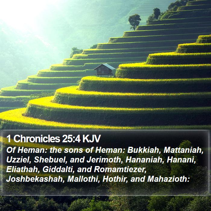 1 Chronicles 25:4 KJV Bible Study