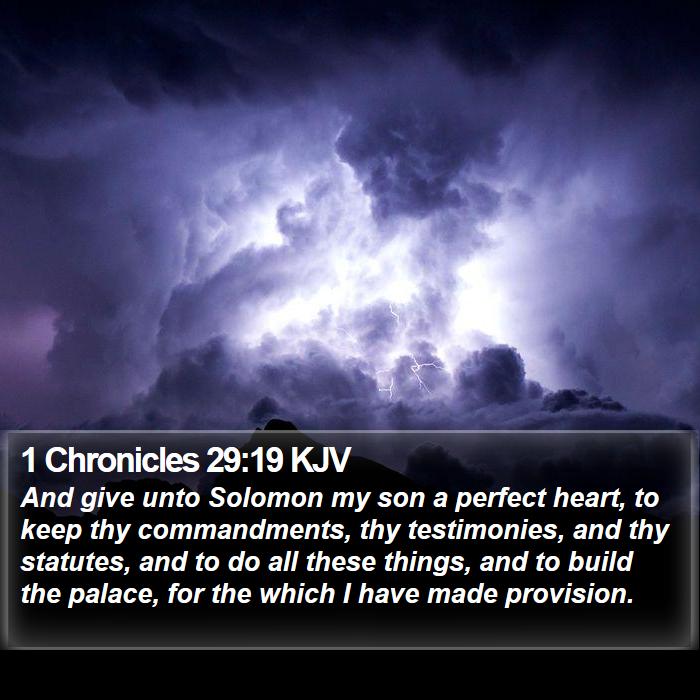 1 Chronicles 29:19 KJV Bible Study