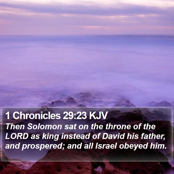 1 Chronicles 29:23 KJV Bible Study