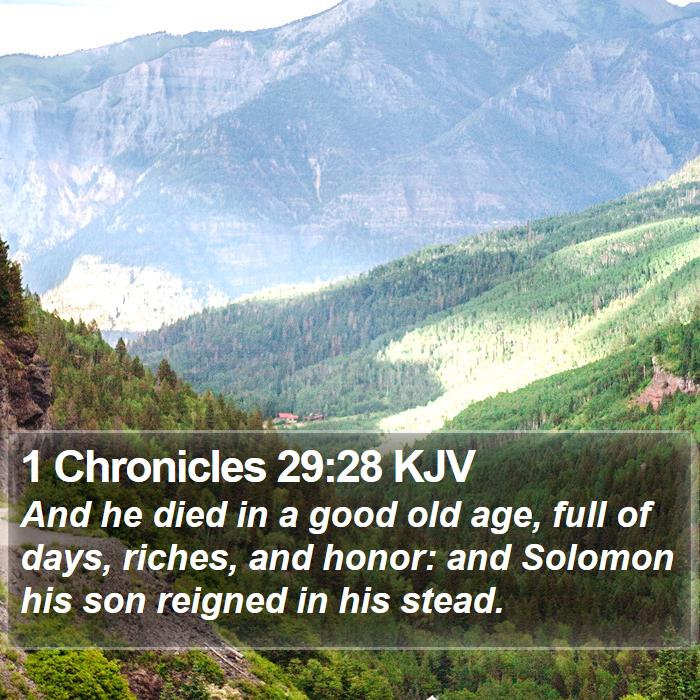 1 Chronicles 29:28 KJV Bible Study