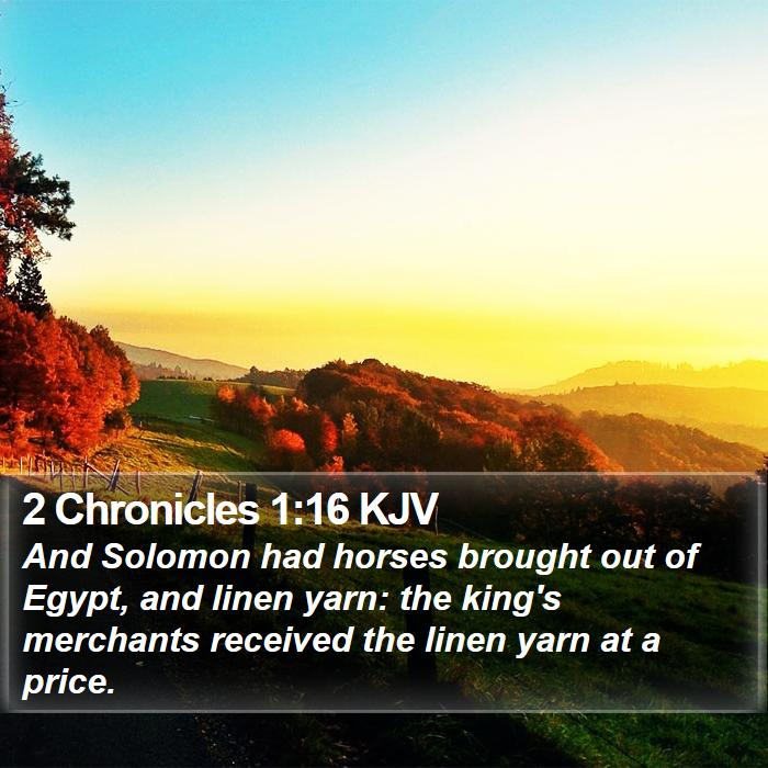 2 Chronicles 1:16 KJV Bible Study