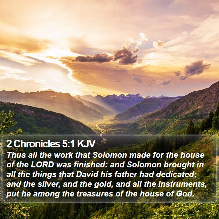 2 Chronicles 5:1 KJV Bible Study