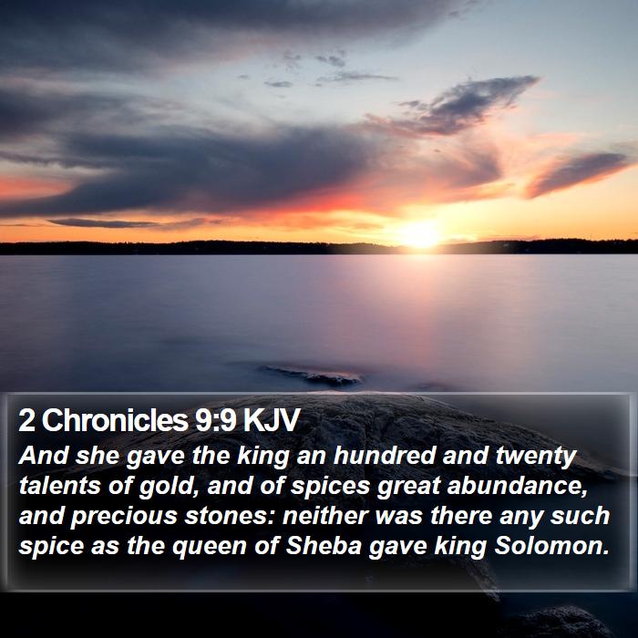 2 Chronicles 9:9 KJV Bible Study