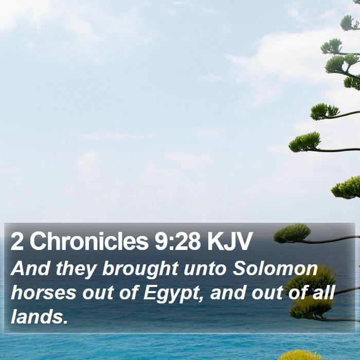 2 Chronicles 9:28 KJV Bible Study