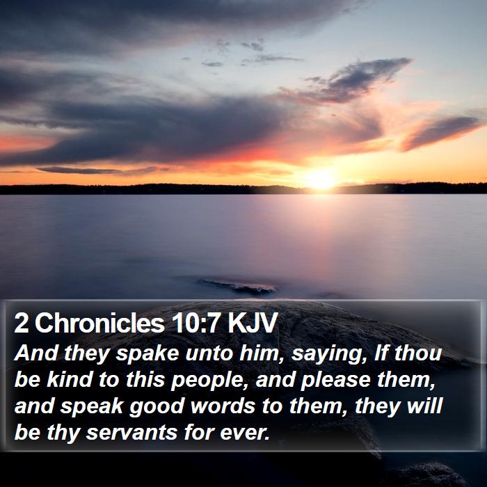 2 Chronicles 10:7 KJV Bible Study