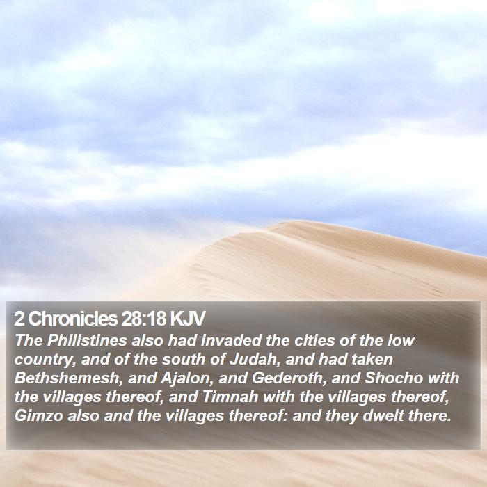 2 Chronicles 28:18 KJV Bible Study