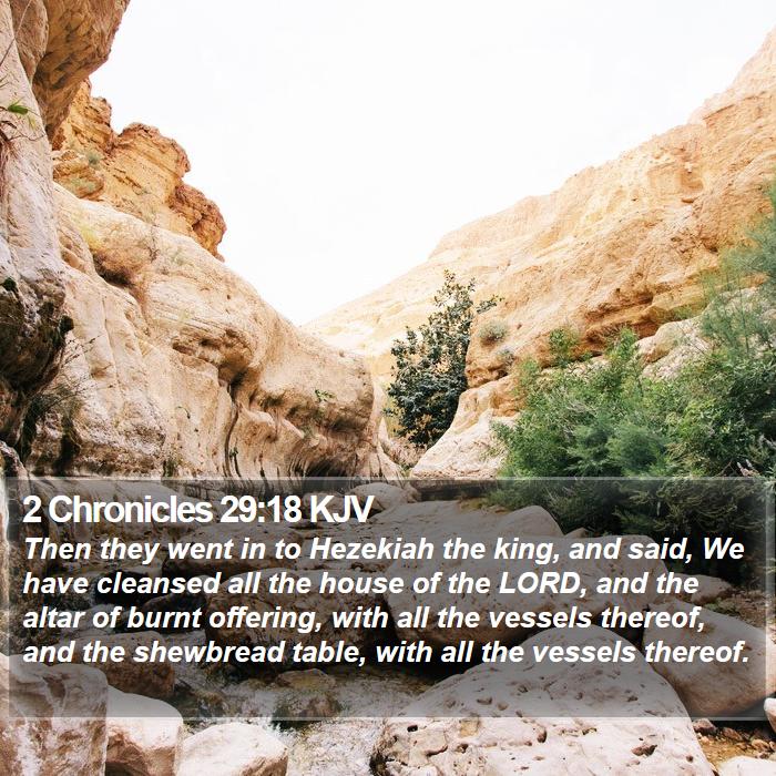 2 Chronicles 29:18 KJV Bible Study