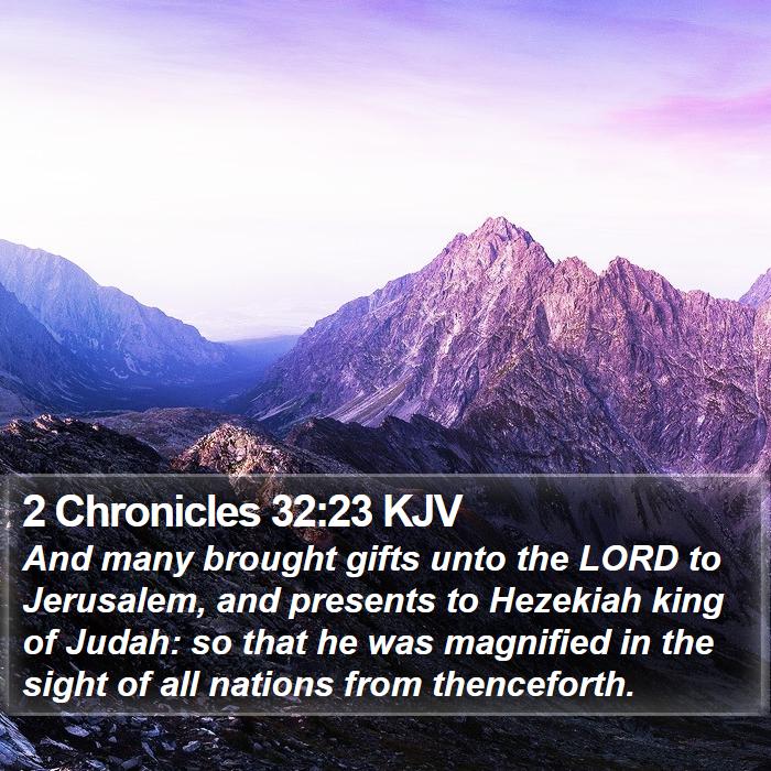 2 Chronicles 32:23 KJV Bible Study