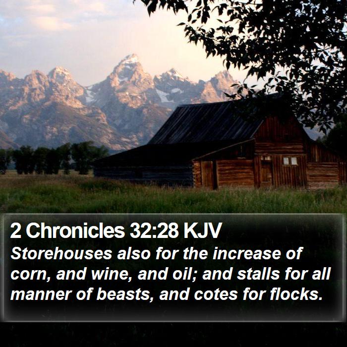 2 Chronicles 32:28 KJV Bible Study