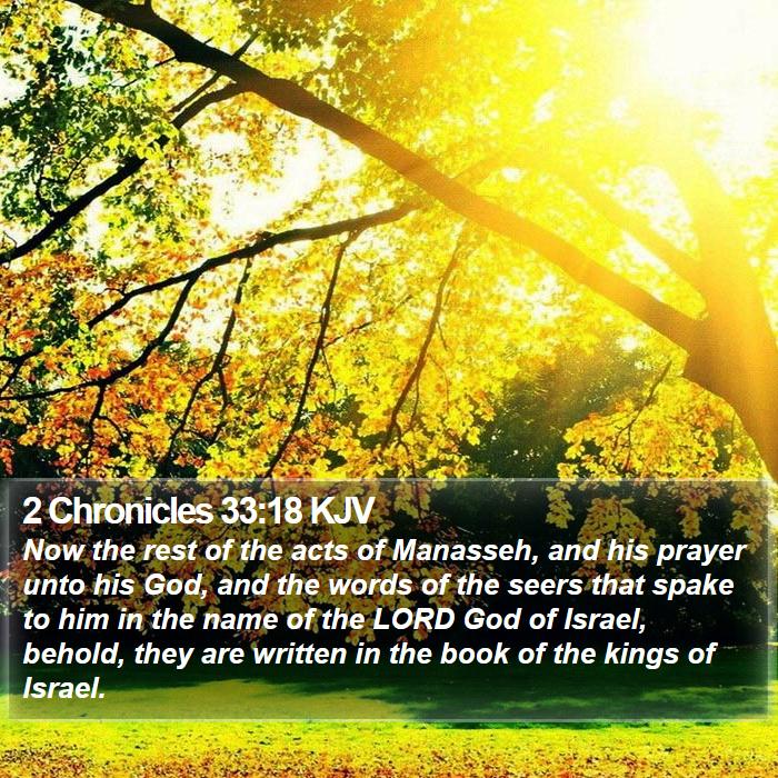 2 Chronicles 33:18 KJV Bible Study