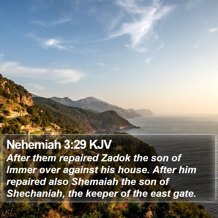 Nehemiah 3:29 KJV Bible Study