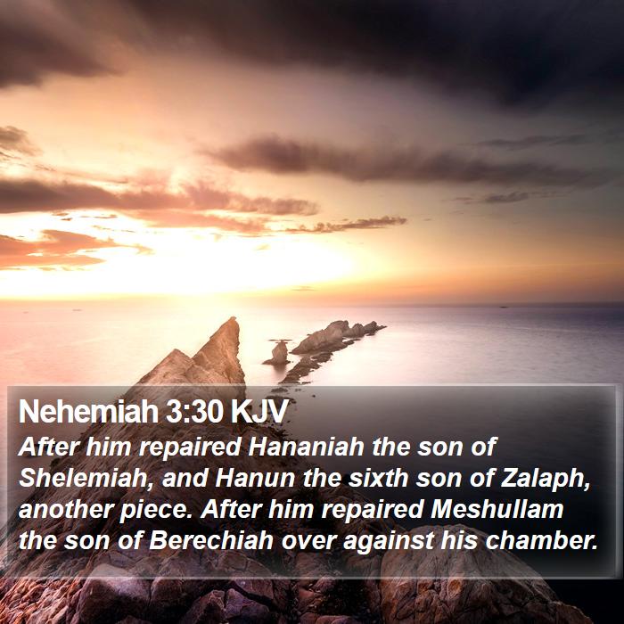 Nehemiah 3:30 KJV Bible Study