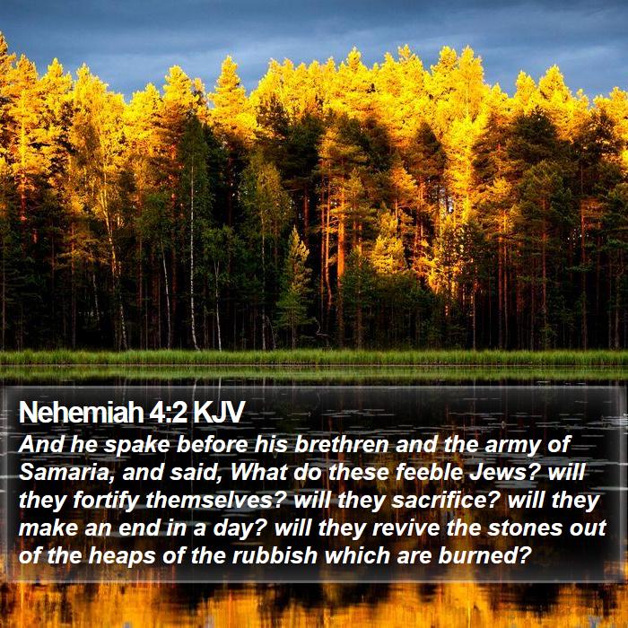 Nehemiah 4:2 KJV Bible Study