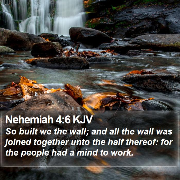 Nehemiah 4:6 KJV Bible Study