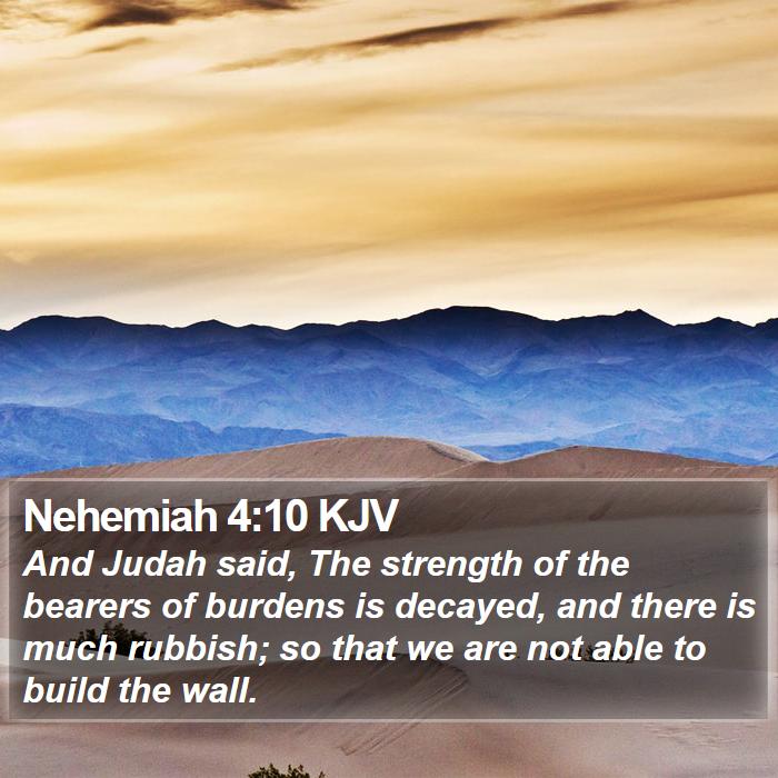 Nehemiah 4:10 KJV Bible Study