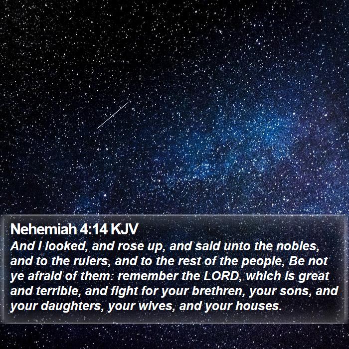 Nehemiah 4:14 KJV Bible Study