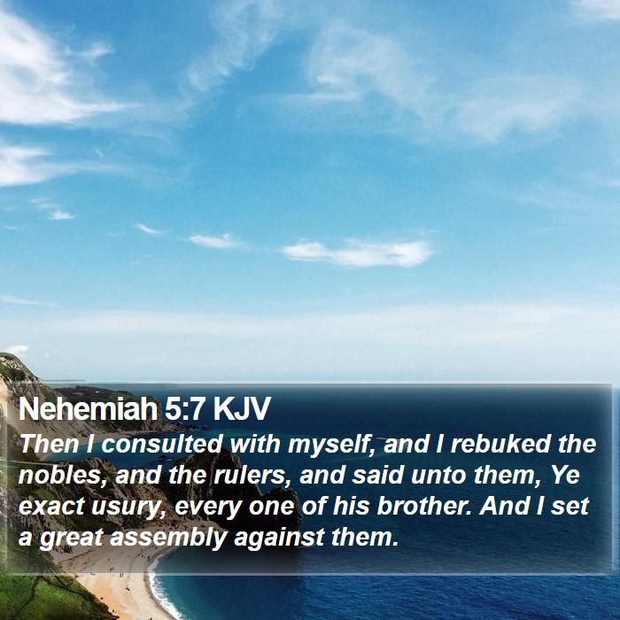 Nehemiah 5:7 KJV Bible Study