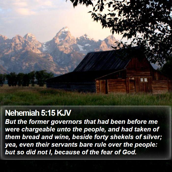 Nehemiah 5:15 KJV Bible Study