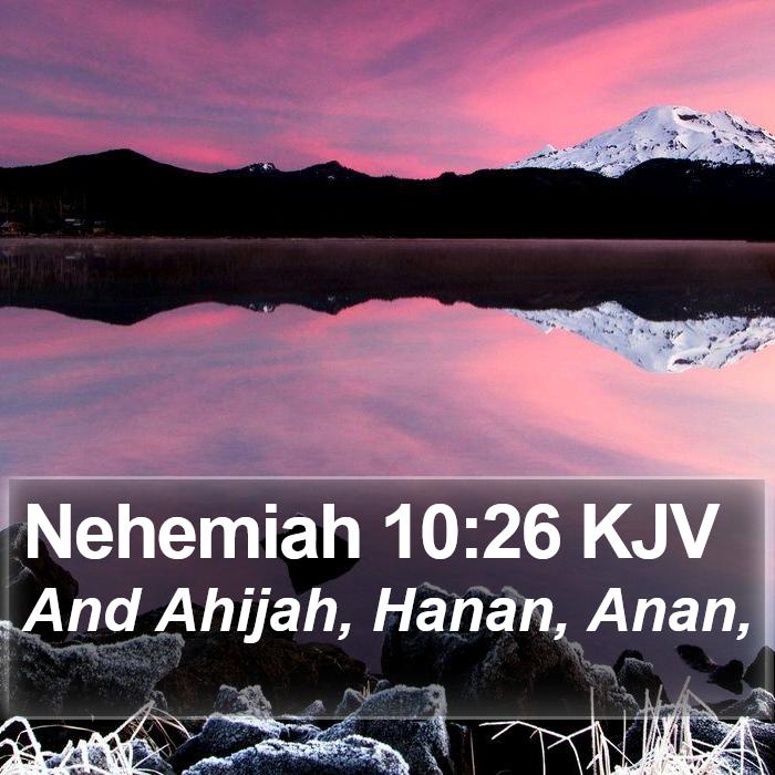 Nehemiah 10:26 KJV Bible Study