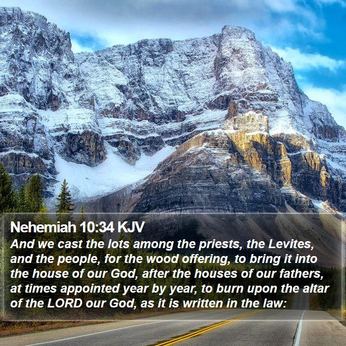 Nehemiah 10:34 KJV Bible Study