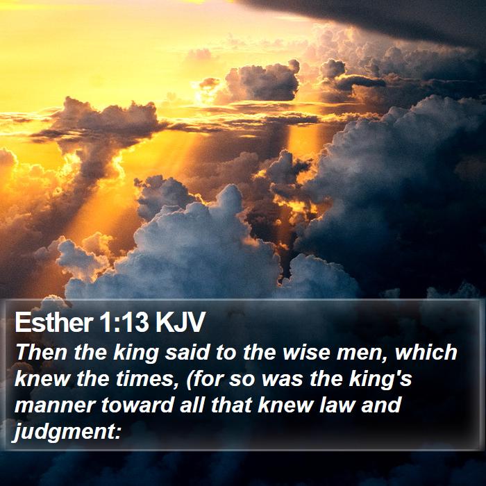 Esther 1:13 KJV Bible Study