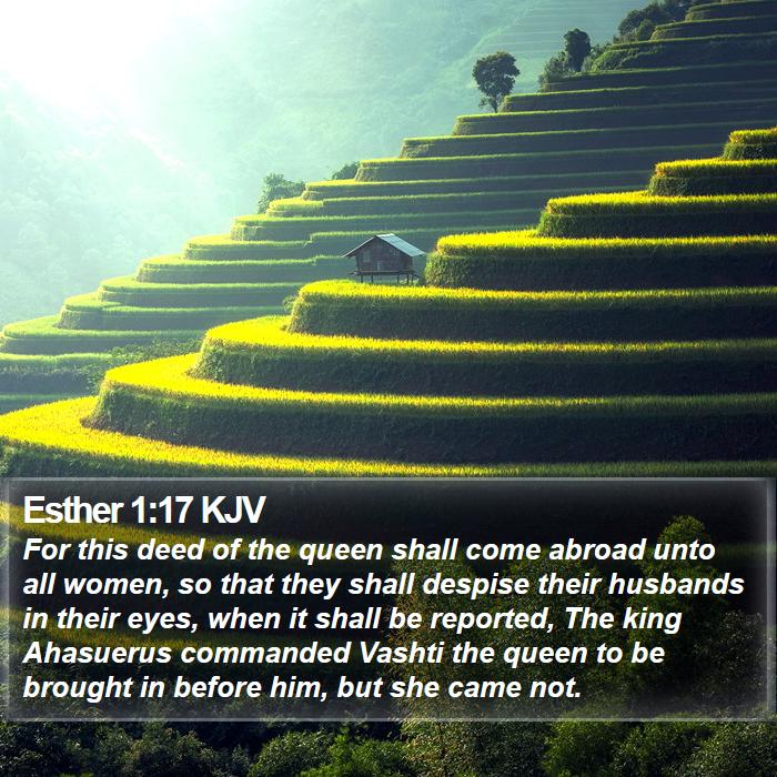 Esther 1:17 KJV Bible Study