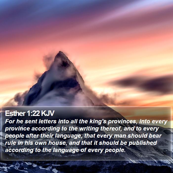 Esther 1:22 KJV Bible Study