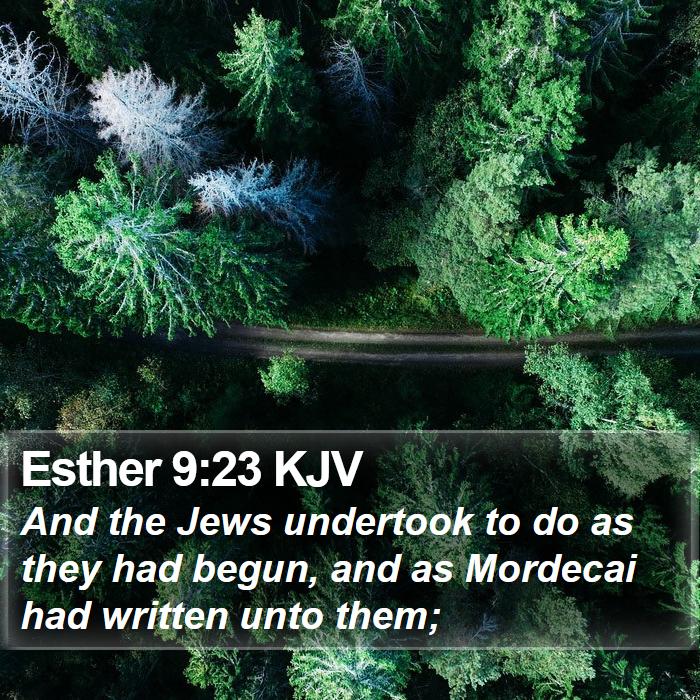 Esther 9:23 KJV Bible Study