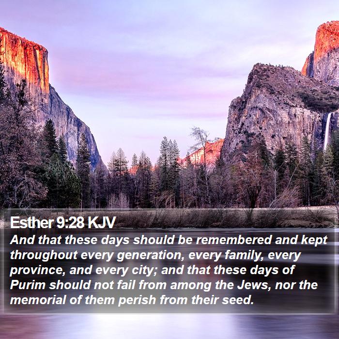 Esther 9:28 KJV Bible Study