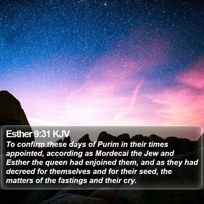 Esther 9:31 KJV Bible Study