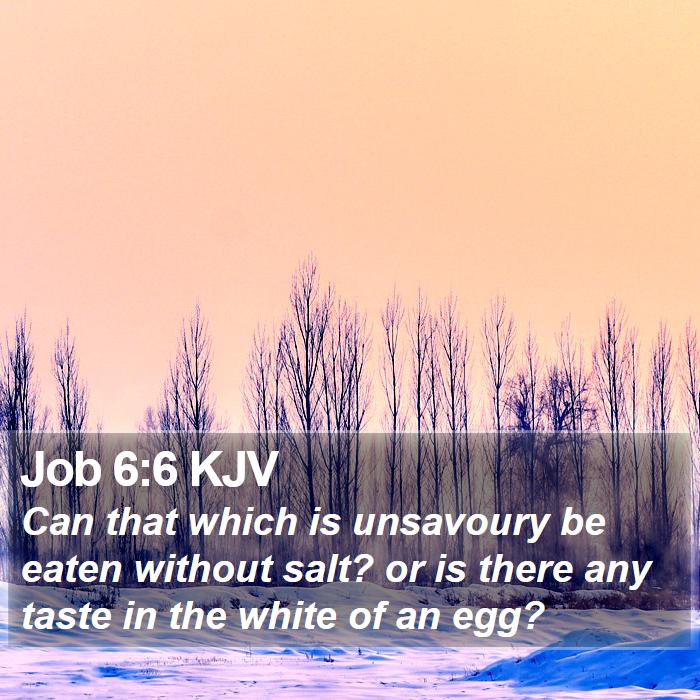 Job 6:6 KJV Bible Study