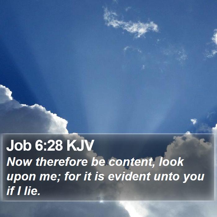 Job 6:28 KJV Bible Study