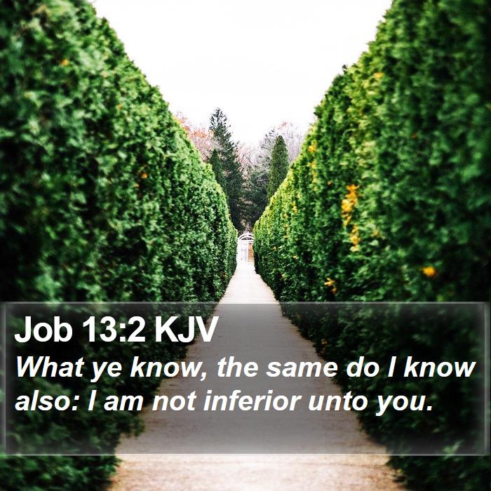 Job 13:2 KJV Bible Study