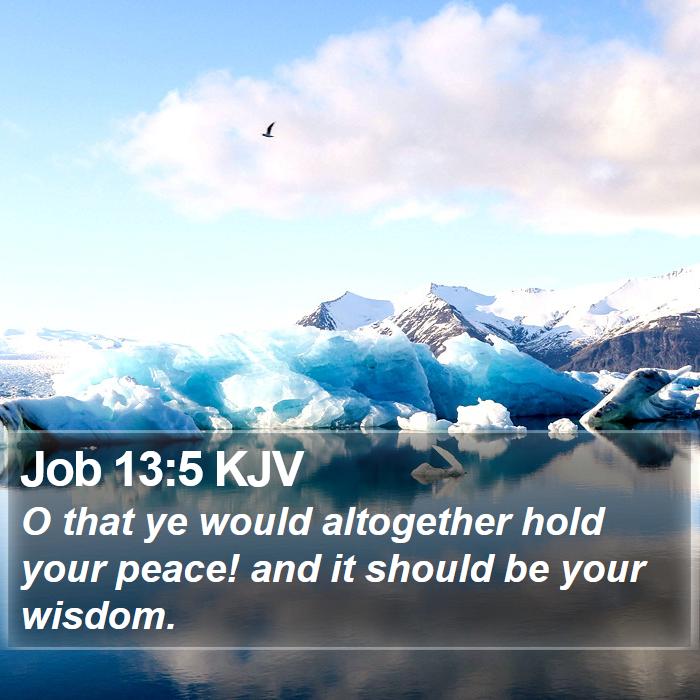 Job 13:5 KJV Bible Study