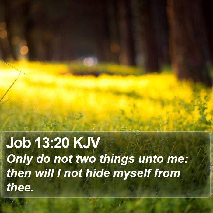 Job 13:20 KJV Bible Study