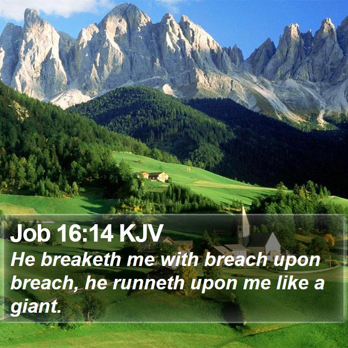 Job 16:14 KJV Bible Study