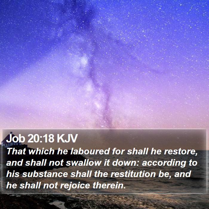 Job 20:18 KJV Bible Study