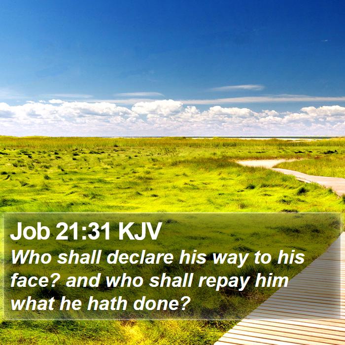 Job 21:31 KJV Bible Study