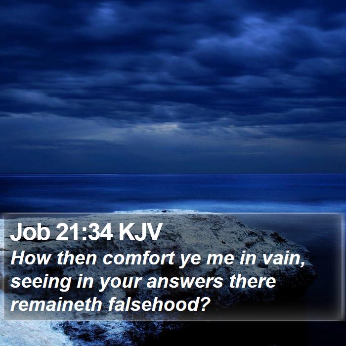 Job 21:34 KJV Bible Study