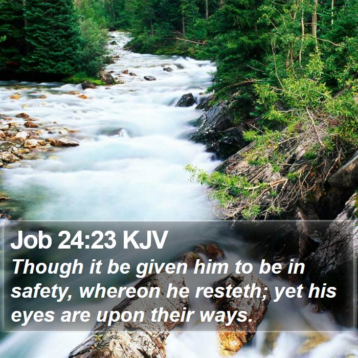 Job 24:23 KJV Bible Study