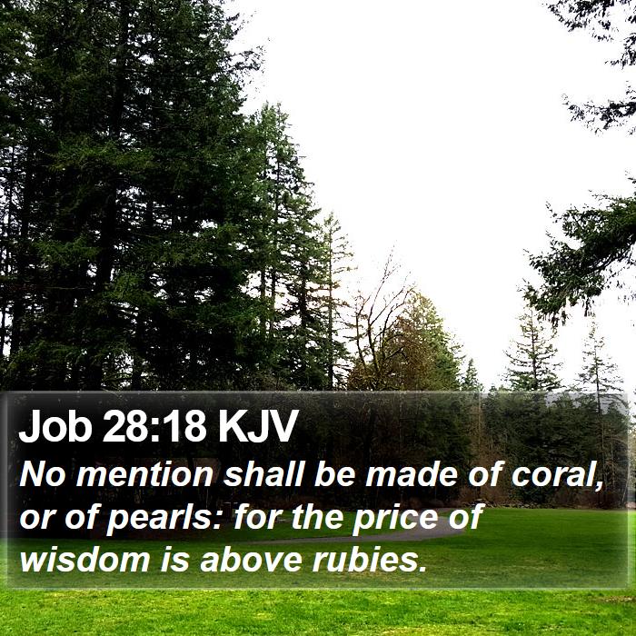 Job 28:18 KJV Bible Study