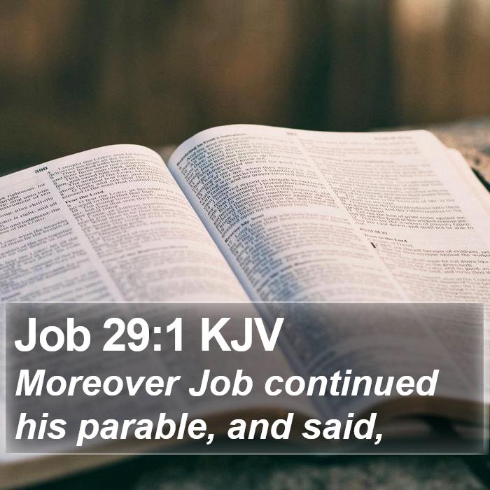 Job 29:1 KJV Bible Study